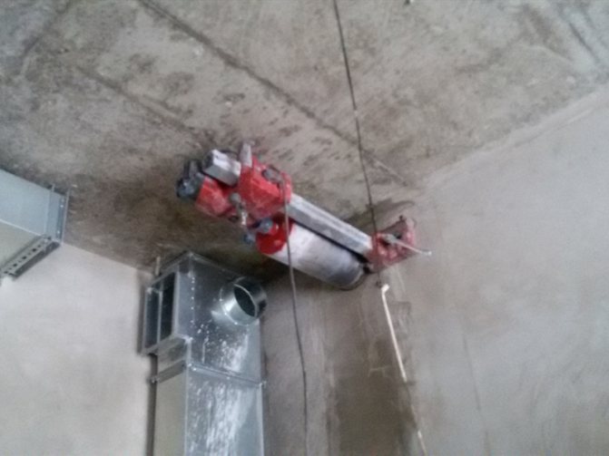 Forage au diamant pour la ventilation