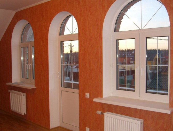 Gewölbte Hänge für Fenster