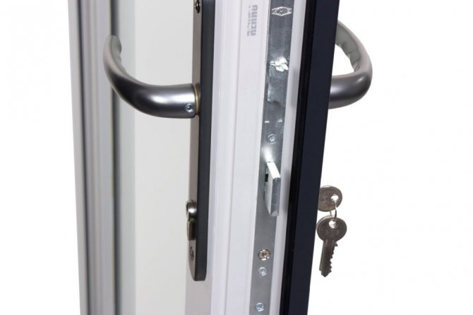 Porte de balcon avec serrure