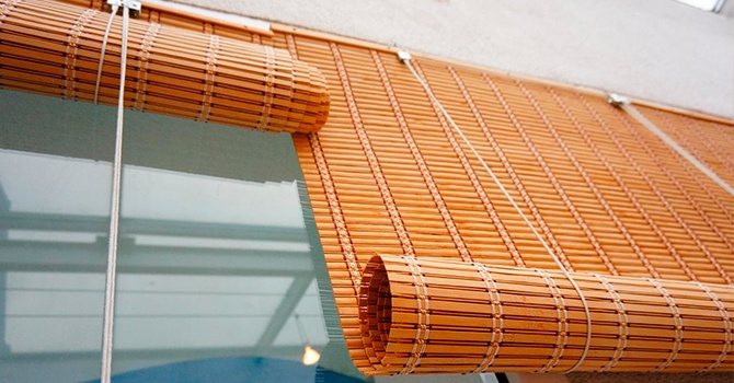 Cortinas de bambu para janelas