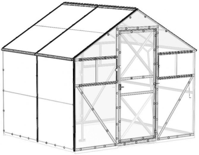 Dessin d'un cadre d'une serre à partir d'un tuyau profilé