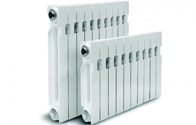Gusseisenbatterien des neuen Designs sind kompakt und daher gut für kleine Räume geeignet