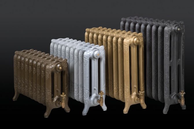 radiadores de aquecimento retro em ferro fundido