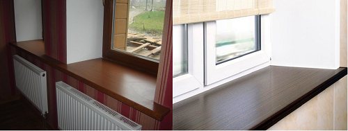 Farbige Fensterbänke für Kunststofffenster