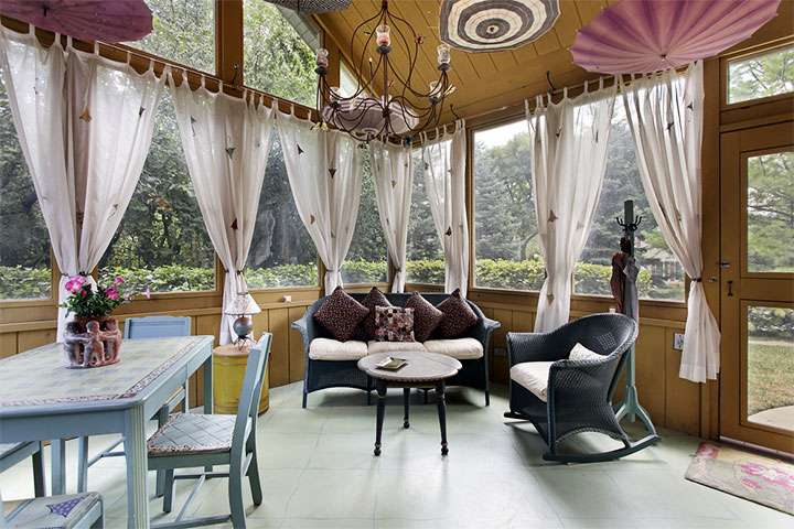 Veranda Fenster dekorieren