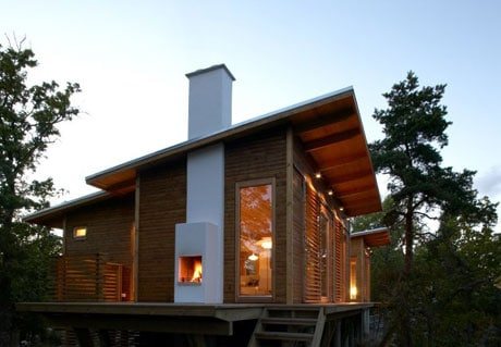Schornstein in einem kleinen Landhaus