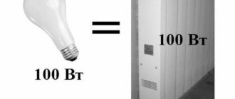 batterie de chauffage électrique avec consommation d'ampoule