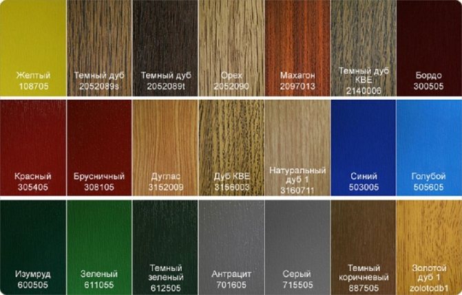 Foto: Farben der Laminierung von Kunststofffenstern