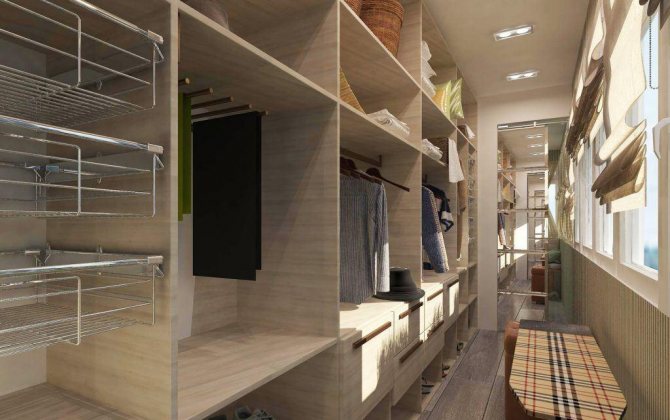 Dressing pour une grande loggia