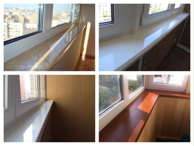 surfaces de rebord de fenêtre brillantes