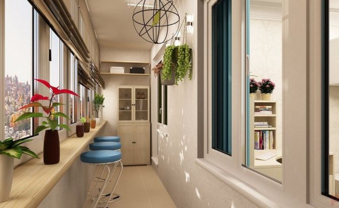 photo d'un salon balcon