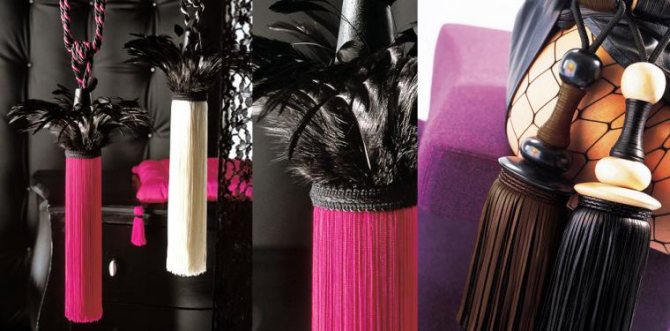 brosse pour rideaux avec des plumes