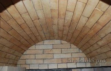 a alvenaria do fogão russo - a abóbada foi limpa
