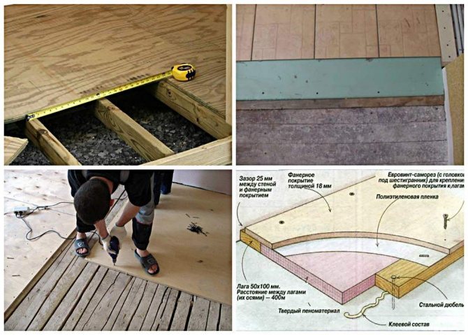 Collez les carreaux sur le parquet