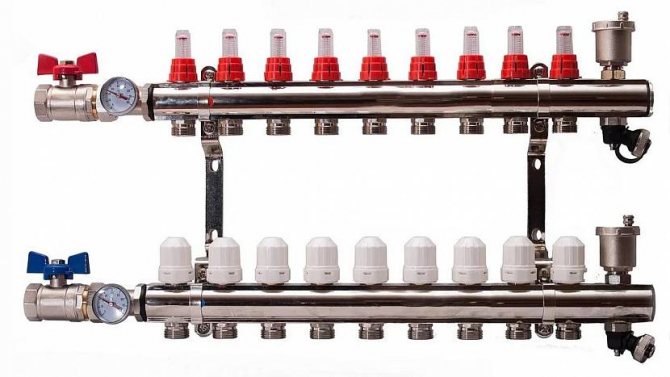 Verteilergruppe mit automatischen Belüftungsdüsen