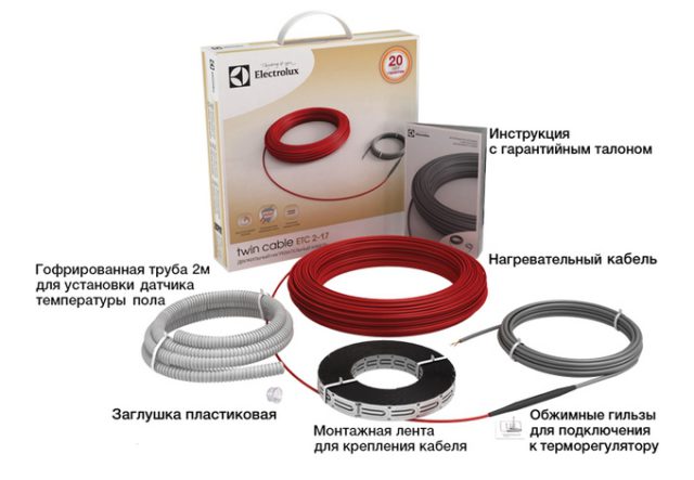 Kompletter Satz Fußbodenheizung Electrolux Twin Cable