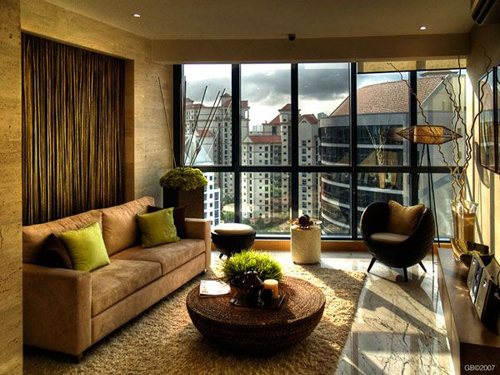 Appartements avec de grandes fenêtres