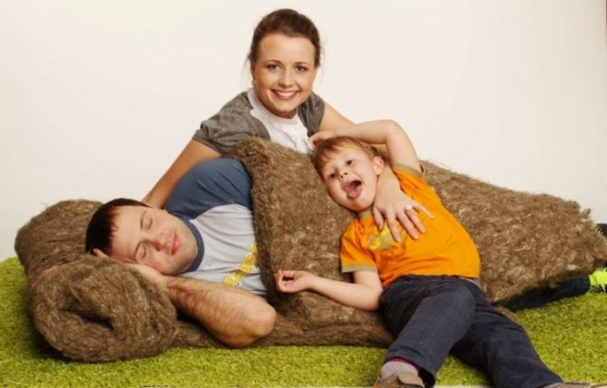 Leinendecke in der Familie