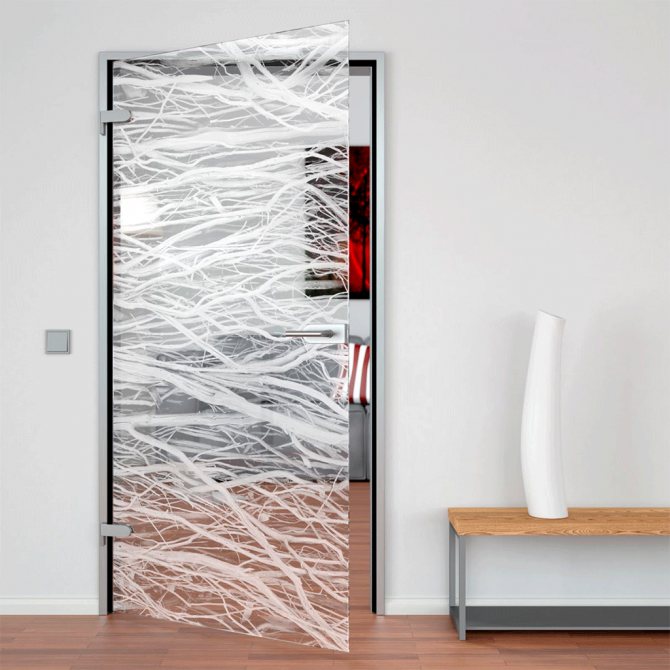 portes intérieures en verre avec un motif