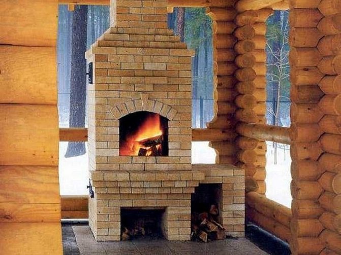 Mini-Kamin aus Schamottesteinen