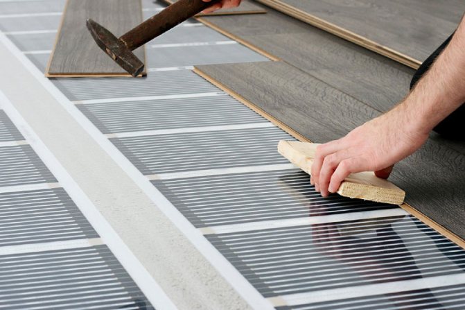 Installation de stratifié sur un sol en film