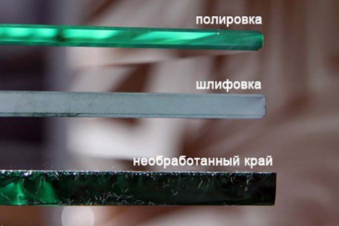 Завършване на стъклени или огледални ръбове