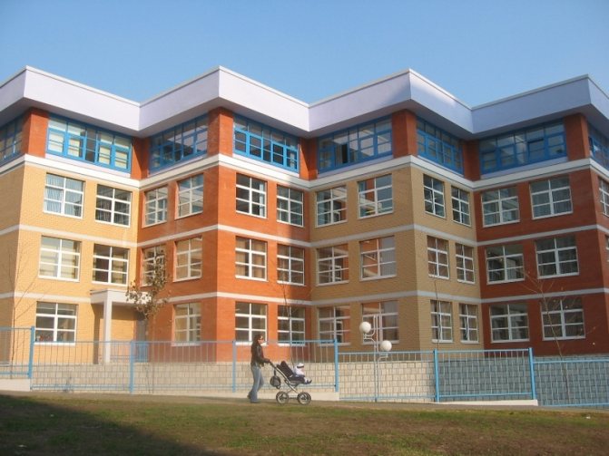 fenêtres de façade d'école
