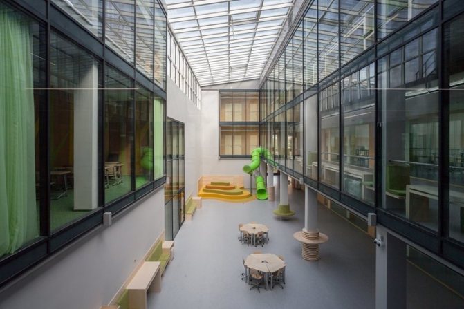 fenêtres à l'intérieur de l'école