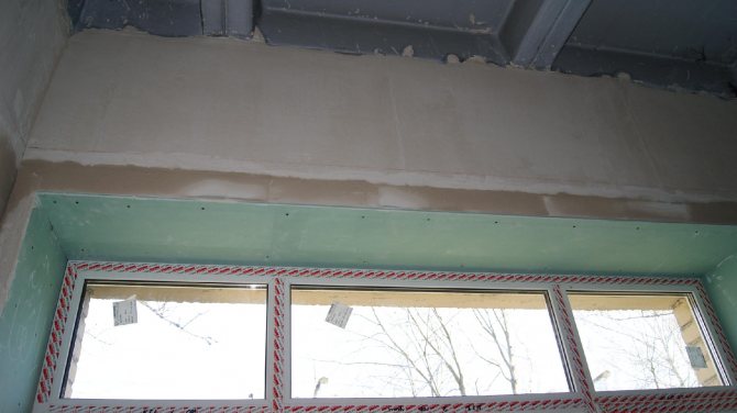 janela externa inclina placa de gesso