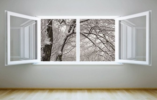Im Winter Fenster öffnen