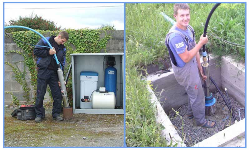 Anschluss der Tauchpumpe an das Wasserversorgungssystem