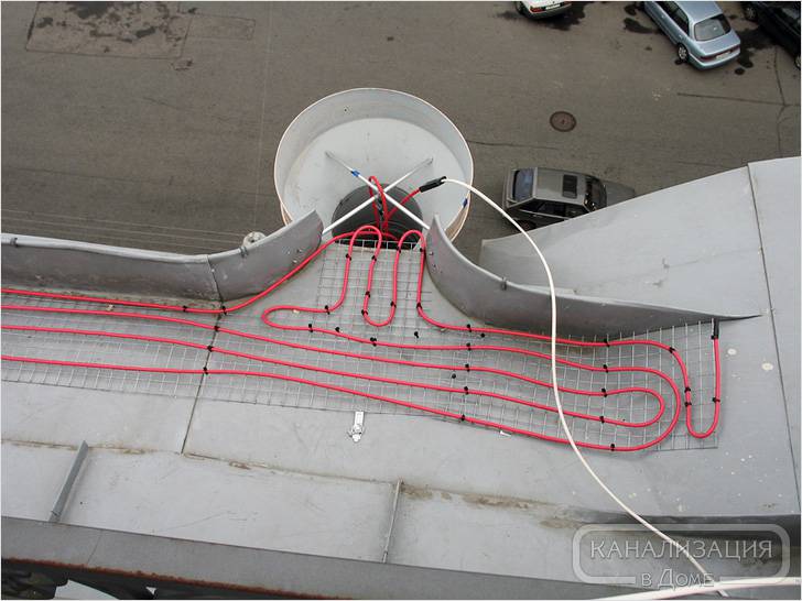 Exemple d'installation de câble chauffant