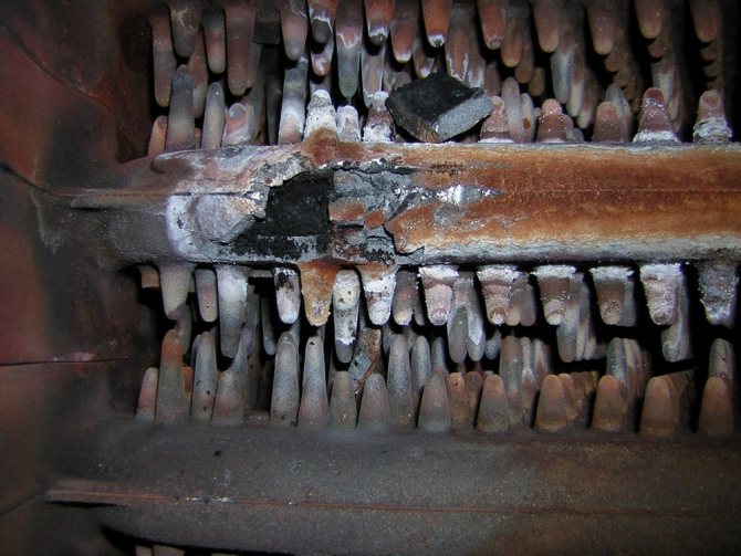 Grillage de la paroi de l'échangeur de chaleur
