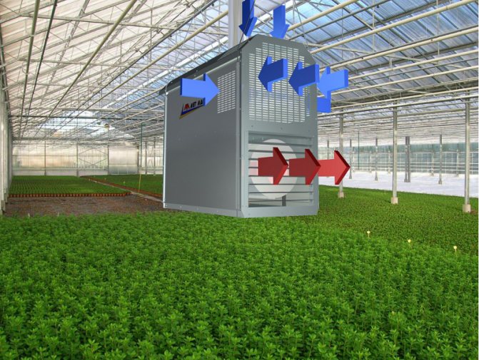 serres industrielles avec chauffage
