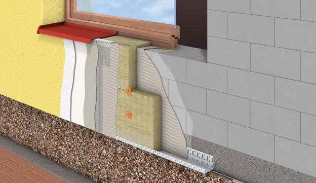 Nous réalisons l'isolation de la façade avec une méthode humide