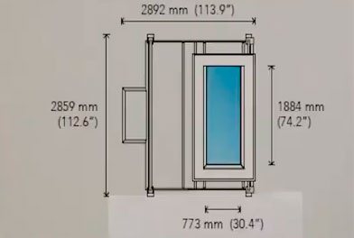 dimensions du luminaire de fenêtre au plafond coelux