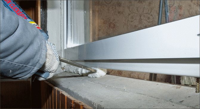 Фиг. 9. Запечатване на кухината с полиуретанова пяна