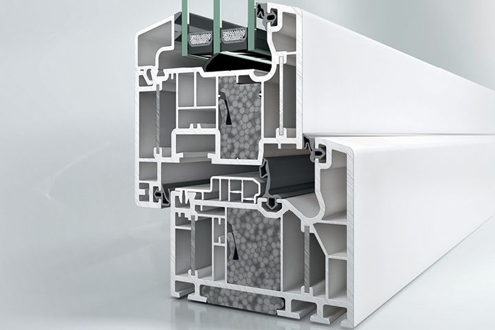 Perfil de PVC de sete câmaras para janelas premium