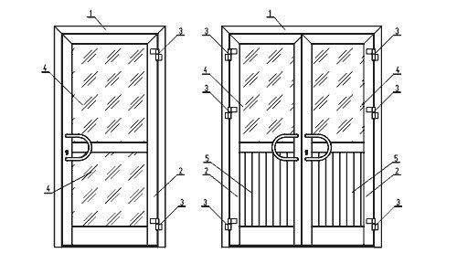 Schéma d'une porte en plastique