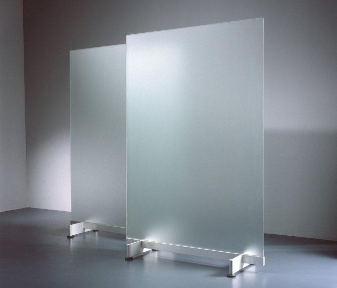 écran en verre dépoli