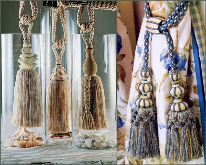 cordons et pompons pour rideaux et tentures