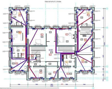 Sistema de aquecimento de um prédio de apartamentos