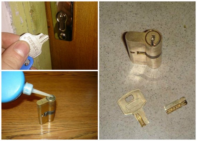 Clé cassée dans la porte intérieure