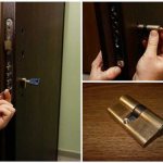 Retrait du noyau de serrure de porte