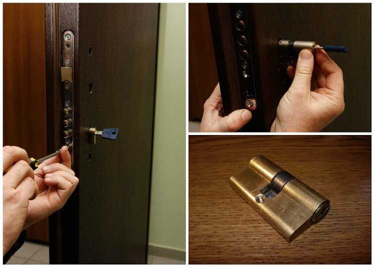 Retrait du noyau de serrure de porte