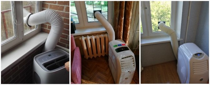Fenêtres à double vitrage avec un trou pour un climatiseur au sol