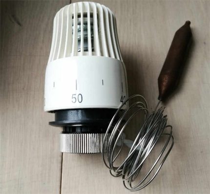 Cabeça termostática com balão