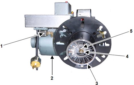 brûleur à combustible à compression typique (vue du côté compresseur)