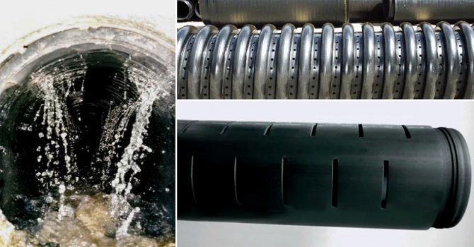tuyaux pour le drainage de l'eau du site