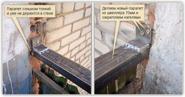installation d'un nouveau parapet